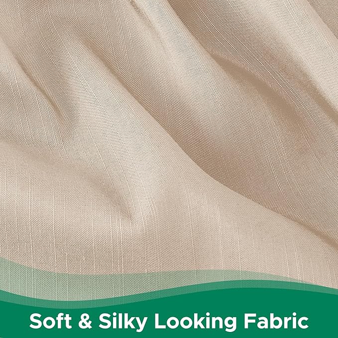 Biscaynebay Wrap Around Bed Skirts for King & Cal King Beds 17" Long Drop, Sand Adjustable Elastic Dust Ruffles Easy Fit Wrinkle Resistant Silky Luxurious Fabric Machine Washable