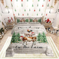 Christmas Farmhouse Bedding Set for Boys Girls,Cartoon Cow Chicken Pig All Season Cozy Comforter Set Full Size,Xmas Pine Trees Snowflake Duvet Set Bedroom Decor,Festival Gifts