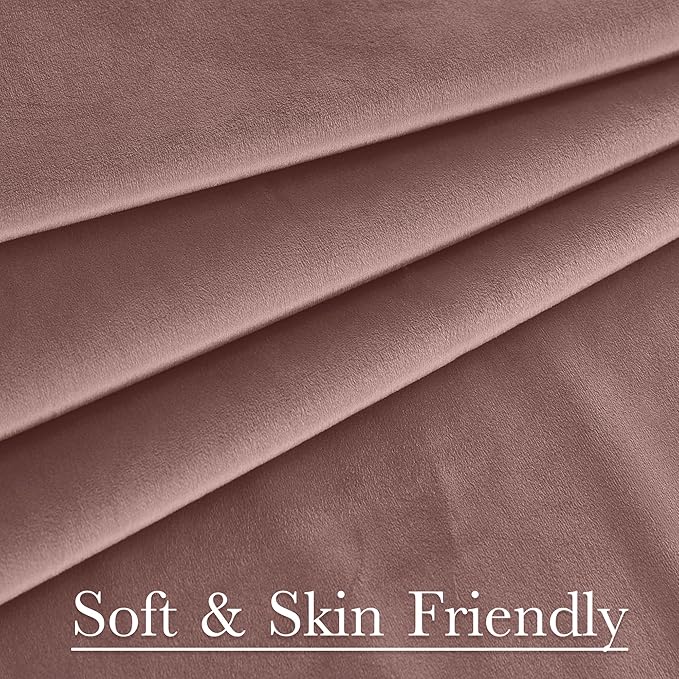 StangH Wild Rose Curtains 92 inches Long Super Soft Velvet Room Darkening Thermal Insulated Window Drapes Back Tab Elegant Decor for Nursery Bedroom Living Room, W52 x L92, 2 Panels