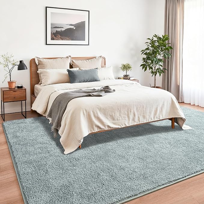 Chicrug 5x7 Minimalist Washable Area Rugs for Bedroom Living Room Classroom, Modern Soft Memory Foam Rug for Kids Nursery, Low Plie Indoor Carpet for Dorm Dining Office Bedside Room Decor, Grey