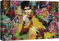 SIGNWIN Canvas Print Wall Art Kung-Fu Martial Artist Graffiti Street Art Portrait Celebrities Hollywood Cultural Digital Pop Art Decorative Urban for Living Room, Bedroom, Office - 12x18 inches