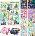 Personalized Dinosaur Truck Blanket Gifts for Girls Boys Women - Super Soft Cozy Warm Throw Sheet for Couch Bed Sofa Office Decor All Season 40"x50" for Kids/Children