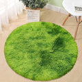 3 ft Small Green Grass Round Rugs for Bedroom,Tie Dyed Green Circle Rug Fluffy Fuzzy Round Carpet Shag for Boys Bedroom Girls Room Kids Playroom Nursery Room Decor Aesthetic