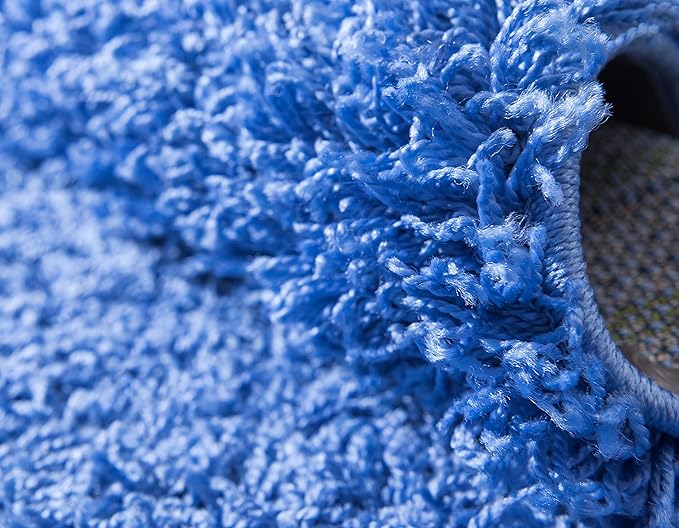 Unique Loom Solid Shag Collection Area Rug (2' 6" x 13' 1" Runner, Periwinkle Blue)