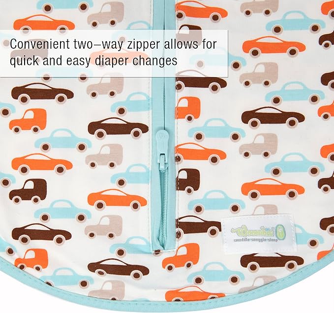 Woombie Original Baby Swaddling Blanket - Soothing, Cotton Baby Swaddle with Zipper - Wearable Newborn Blanket, Boys & Toys, 14-19 lbs