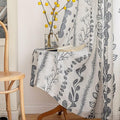 MEETSKY Boho Curtains for Living Room Light Filtering Privacy Protection Cotton Curtains 84 Inch Length 2 Panels Bohemian Linen Style Back Tab Window Leaf Print Classical Drapes for Dining Room