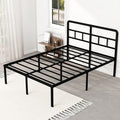 18 Inch Full Size Bed Frame with Headboard No Box Spring Needed, Heavy Duty Metal Platform with Steel Slat, Mattress Foundation, Easy Assembly, Noise Free, Black