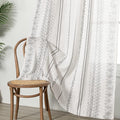 MEETSKY Light Filtering Curtains 95 Inches Long Boho Cotton Curtains for Dining Room Bohemian Geometric Printed Linen Style Burlap Effect Modern Back Tab Window Drapes for Home