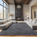 ONASAR Grey Area Rugs 9x12 Living Room, Gray Large Fluffy Shag Bedroom Rug, Washable Soft Plush Thick Shaggy Big Floor Carpet for Kids Boy and Girls Teen Dorm Nursery Indoor Home Decor Aesthetic