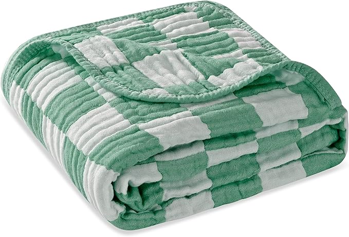 Ultra Soft Muslin Baby Blanket, A Versatile Swaddle and Bed Blanket for Babies, Toddlers, Boys, and Girls (1 Pack).