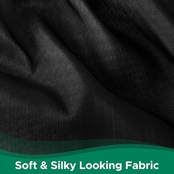 Biscaynebay Wrap Around Bed Skirts for Full & Full XL Beds 15" Drop, Black Adjustable Elastic Dust Ruffles Easy Fit Wrinkle & Fade Resistant Silky Luxurious Fabric Machine Washable