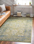 Rugs.com Charleston Collection Rug – 4' x 6' Green Low-Pile Rug Perfect for Living Rooms, Large Dining Rooms, Open Floorplans
