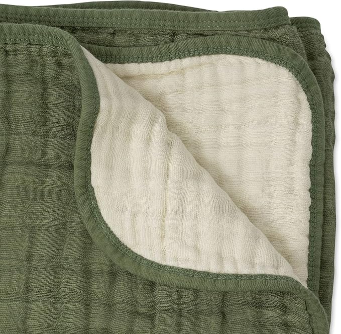 Little Unicorn Original Premium Cotton Quilt | Multi-Layered & Extra-Soft Muslin Fabric |for Babies & Toddlers (Fern)