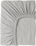 Muslin Baby Crib Sheets Fitted - Crib Sheets Neutral Turkish Cotton, Ultra Soft & Breathable - Organic Cotton Crib Sheets for Boys & Girls, GOTS & Oeko-TEX® Certified (52x28, Cloudy Gray)