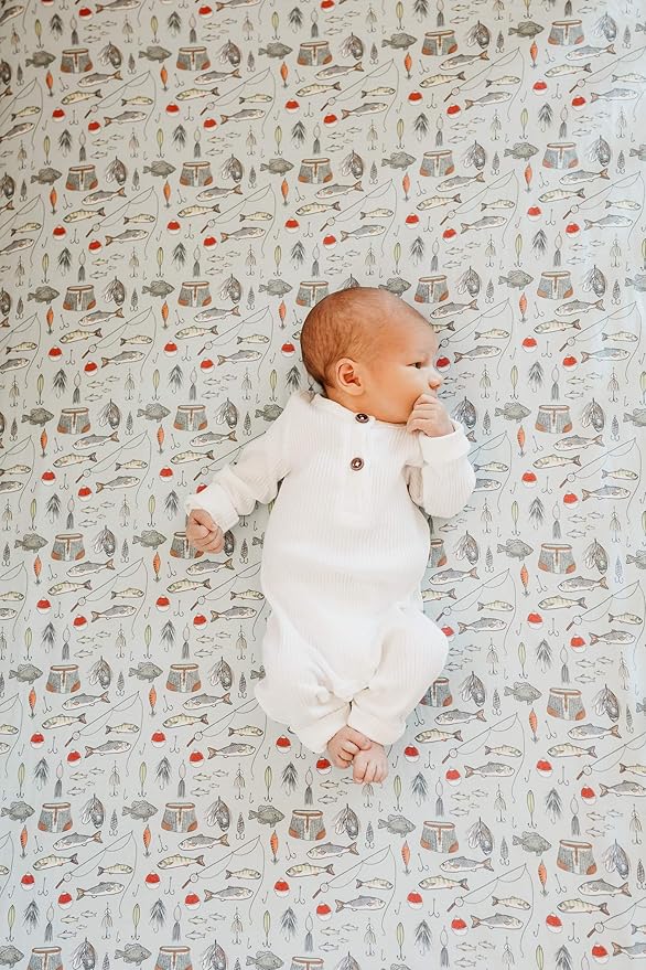 Copper Pearl Premium Knit Baby Crib Sheets for Standard Mattresses, Breathable and Soft, Trout