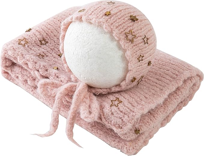 Newborn Baby Photography Props Outfits Hat Long Ripple Wrap Set for Boys Girls Photography Photoshoot Photos