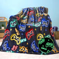 Joiedomi Glow in The Dark Gaming Blanket Gamer Gifts for Boys Age 2 3 4 5 6 7 8 9 10 11 12 Year Old, Soft Cozy Flannel Kids Throw Blanket, Birthday Bedroom Decor Grey 50"×60"