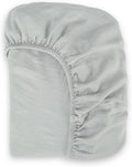 Bioweaves Organic Cotton Muslin Bassinet Sheet, GOTS Certified Extra Soft Fitted Sheet, Universal Fit for Oval Baby Bassinet Mattresses, 33" x 17", 4 Inch Pocket, Hint of Mint