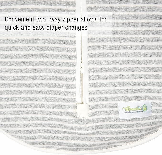 Woombie Original Baby Swaddling Blanket - Soothing, Cotton Baby Swaddle with Zipper - Wearable Newborn Blanket, Twilight Stripes, 5-13 lbs