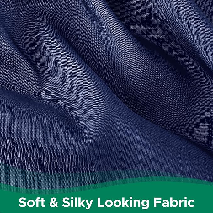 Biscaynebay Wrap Around Bed Skirts for Queen Beds 15" Drop, Navy Adjustable Elastic Dust Ruffles Easy Fit Wrinkle & Fade Resistant Silky Luxurious Fabric Machine Washable