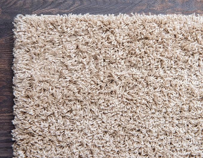 Unique Loom Solid Shag Collection Area Rug (7' 10" x 10' Rectangle, Taupe)