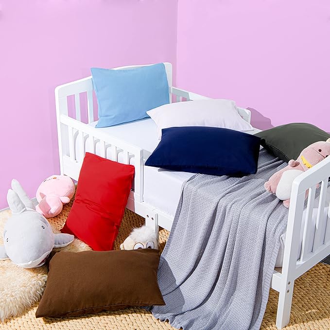 NTBAY Microfiber Toddler Pillowcases with Envelope Closure, 2 Pack 100% Brushed Microfiber Super Soft Travel Kids Nursery Pillow Cases, 14"x20" Fits Pillows Sized 12"x16" 13"x18" 14"x19", Sky Blue