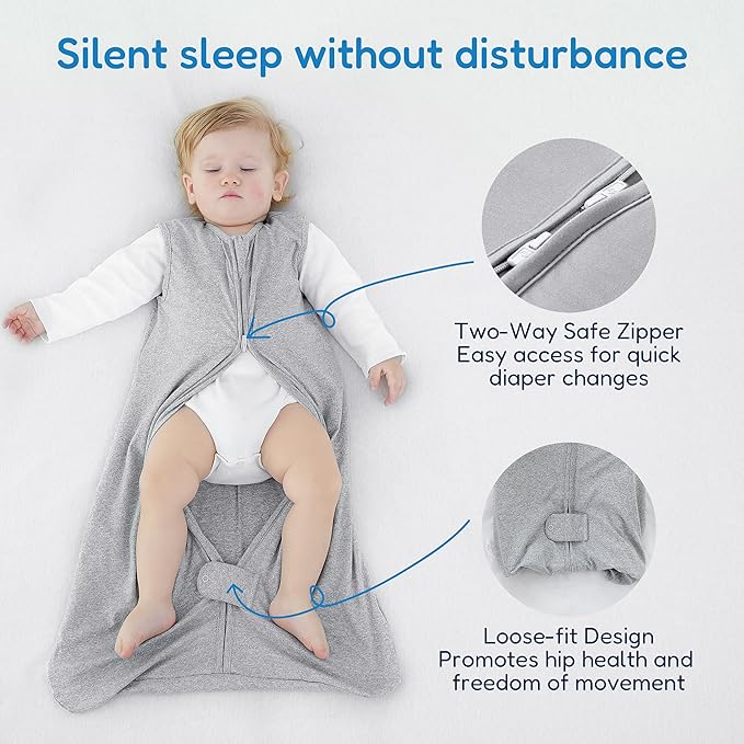 TotAha Sleep Sack 15-18-24 Months 3-Pack,Stretchy,Buttery Soft Sleeping Bag,Light Baby Wearable Blanket with 2-Way Safe Zippers for Boys Girls, 0.5 TOG