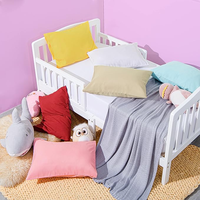 NTBAY Microfiber Toddler Pillowcases with Envelope Closure, 2 Pack 100% Brushed Microfiber Super Soft Travel Kids Nursery Pillow Cases, 14"x20" Fits Pillows Sized 12"x16" 13"x18" 14"x19", Yellow