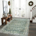 3x5 Area Rug for Entryway Indoor,Washable Non Slip Boho Ultra Thin Entry Way Rugs for Inside House,3 x 5,Dark Green