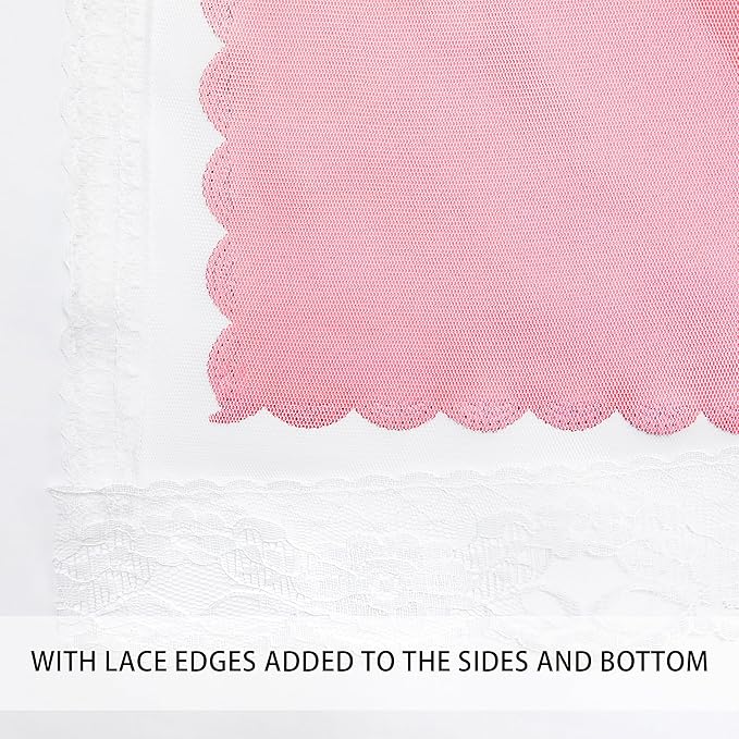 XiDi Pink Curtains with Sheer Overlay for Girls Bedroom 2 Panels Blackout Double Layer Curtains 45 Inches Length for Kids Princess Nursery Room Star Cut Out Grommet Small Window Drapes W34 X L45