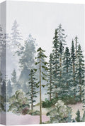 SIGNWIN Canvas Print Wall Art Woodland Nursery Decor Autumn Pine Tree Watercolor Forest Nature Illustrations Modern Art Decorative Landscape Colorful for Living Room, Bedroom, Office - 16"x24"
