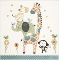 SAFAVIEH Carousel Kids Collection Area Rug - 8' Square, Ivory, Animal Design, Non-Shedding & Easy Care, Ideal for High Traffic Areas for Boys & Girls in Playroom, Nursery, Bedroom (CRK120A)