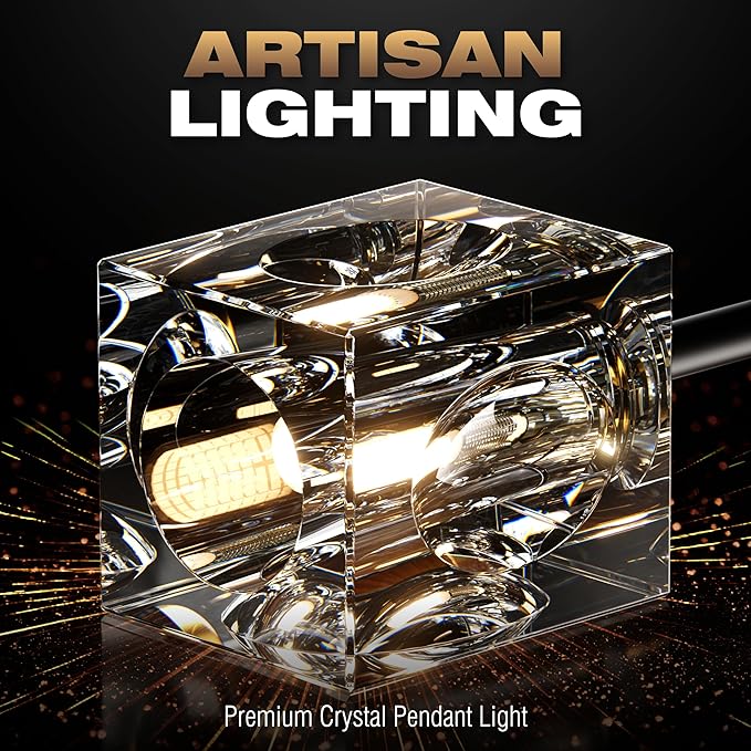 Modern Sputnik Chandelier, Semi Flush Mount Ceiling Light Fixture with 9-Lights, Black and Gold K9 Crystal Ceiling Light for Living Room, Dining Room, Foyer,Kitchen Island,Bedroom