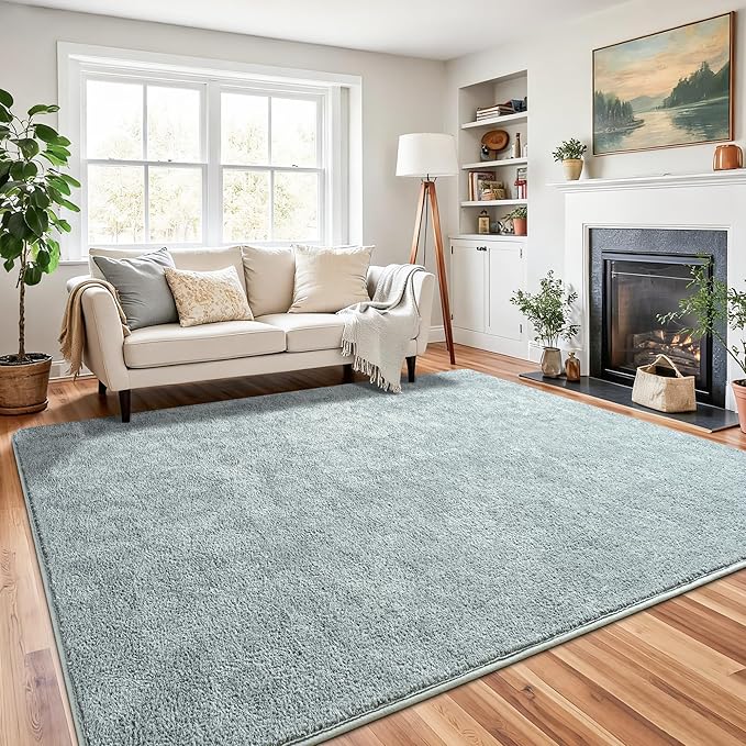 Chicrug 4x6 Minimalist Washable Area Rugs for Bedroom Living Room Classroom, Modern Soft Memory Foam Rug for Kids Nursery, Low Plie Indoor Carpet for Dorm Dining Office Bedside Room Decor, Grey