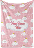 Personalized Cloud Blanket for Girls | Kids Cloud Unicorn | Custom Plush Fuzzy Rainbow for Toddler | Customized Little Girl Throw Blankets | Baby Girl Sofa Bed Birthday Sherpa 50x60