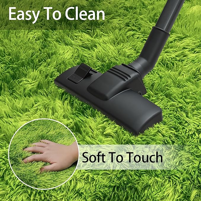 6 ft Large Fluffy Green Grass Area Rugs for Bedroom,Soft Shaggy Round Rugs Plush Fuzzy Circle Area Rug for Living Room Kids Playroom Room Baby Toddler Nursery Home Decor Aesthetic