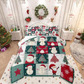 Feelyou Merry Christmas Comforter Set All Season Xmas Tree Snowman Bedding Set with 2 Pillow Cases Santa Claus Microfiber Kids King Bedclothes Patchwork Bedroom Decor Duvet Quilt Breathable Soft