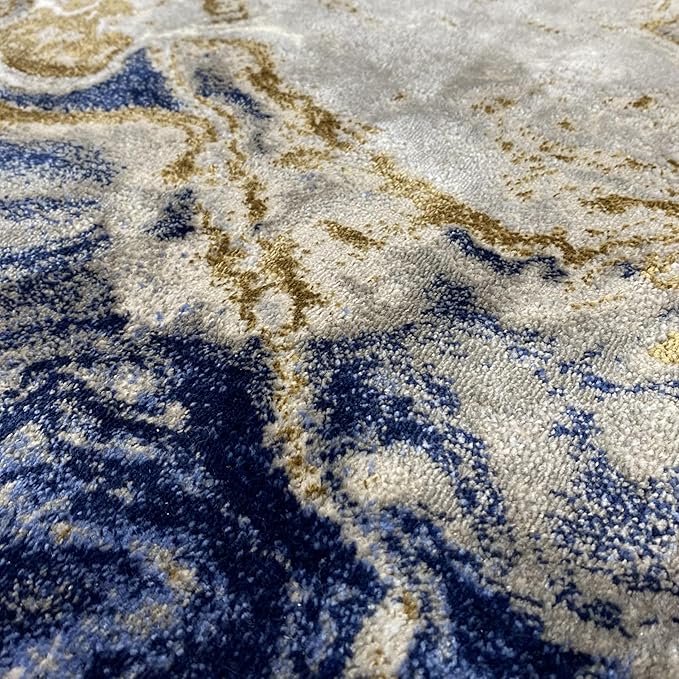 LUXE WEAVERS Marble Swirl Abstract Area Rug, Blue 5x7