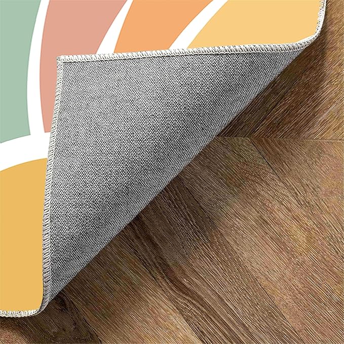 Machine Washable Rainbow Rugs Bedroom Fluffy Plush Soft Area Rugs Rainbow Sunshine Sun Print Living Room Non-Slip Indoor Flooring Kids Girls Boys Home Decor Aesthetics 3x5ft
