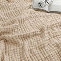 Comfy Cubs Muslin Blanket for Adults Queen 90" x 90" - 6 Layer Soft, Breathable & Lightweight Muslin Adult Blanket - Machine Washable & Designed in The US Bedding for All Seasons - Sand
