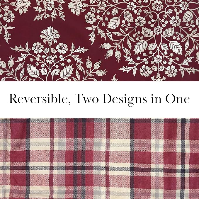 Southshore Fine Living, Inc. 5-Piece Reversible Christmas Comforter Set California King/King, Christmas Bedding King, Plaid Comforter, 2 Throw Pillows, 2 Shams, Holiday Bedding - Christmas Carol