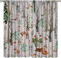 Forest Animal Curtains,Winter Dry Branches Pine Tree Moose Bear Animal Print Curtains for Children Boys and Girls Bedroom Living Room 42x63in