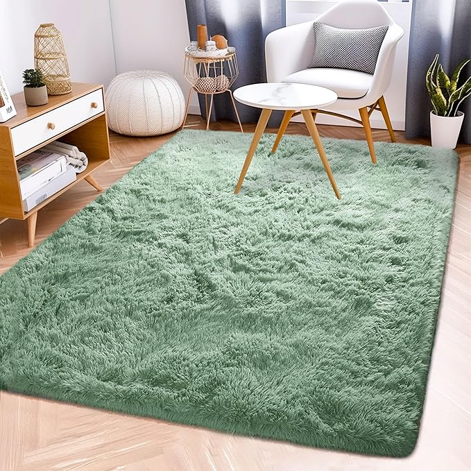 Sage Rug Collection - 8 x 10' Non-Slip Height Pile 1.4" Plush Rug Rubber Backing - Throw Rugs Carpet for Bedroom