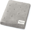 Organic Unisex Pointelle Receiving Swaddle Blanket for Boys & Girls - 100% Luxury Organic Soft Cotton Knit Warm Cozy Cuddle Stroller f Blanket for Newborns Infants & Toddlers (Dove Grey)