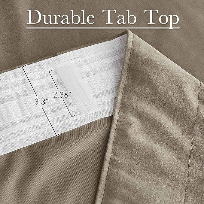 StangH Velvet Curtains for Sliding Door Extra Wide Camel Beige Privacy Thermal Insulated Window Drapes Back Tab Heavy Room Dividers for Living Dining Room, W62 x L84, 2 Panels