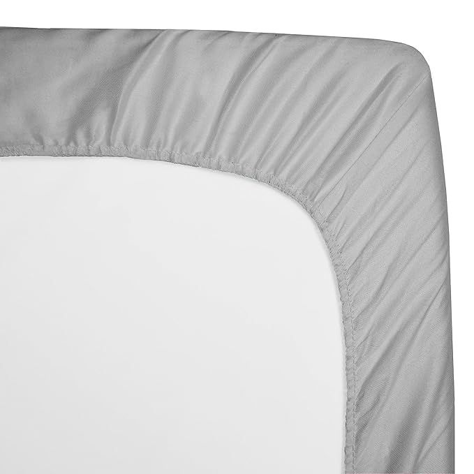 American Baby Company 2 Pack Fitted Crib Sheets 28" x 52", 100% Polyester Ultra Soft Microfiber, Gray/Pink, for Boys and Girls, Fits Crib and Toddler Bed Mattresses