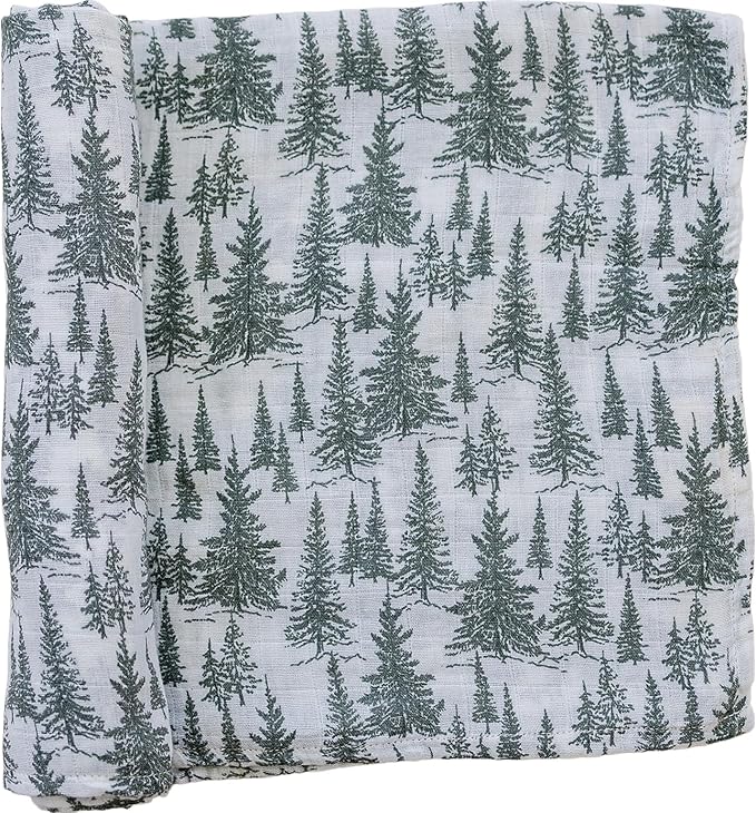Mebie Baby Forest Muslin Swaddle, Modern and Neutral Blanket for Baby Girl or Boy, 0-3 Month, Comfy Wrap