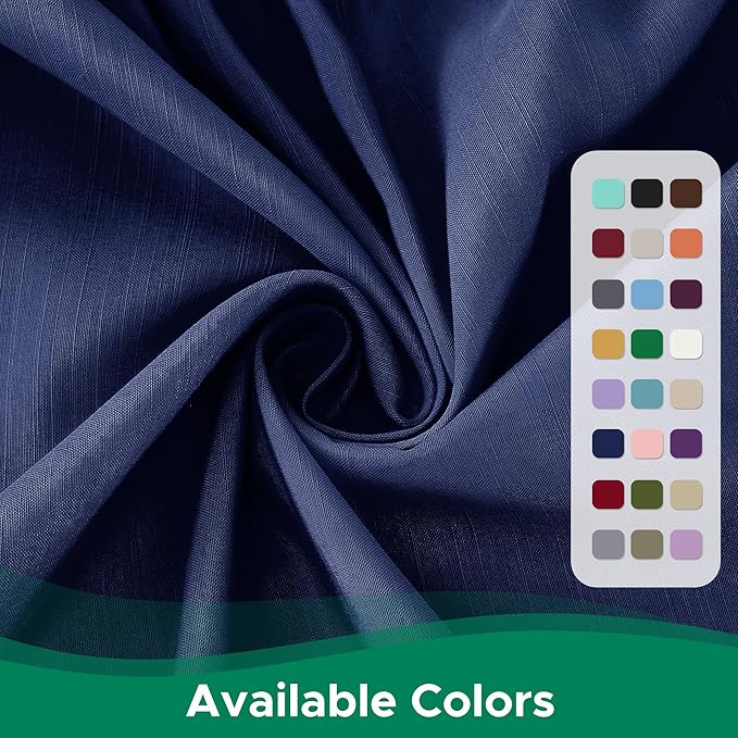 Biscaynebay Wrap Around Bed Skirts for Queen Beds 17" Long Drop, Navy Adjustable Elastic Dust Ruffles Easy Fit Wrinkle & Fade Resistant Silky Luxurious Fabric Solid Machine Washable
