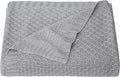 NTBAY Cable Knit Cooling Toddler Blanket, Soft and Breathable Baby Blanket 30x40 Inches Made from Rayon Derived from Bamboo for Crib, Stroller, Nursery, Sliver Grey