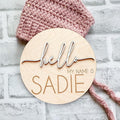 NAZENTI Personalized Baby Name Announcement Wooden Signs, Custom Hello My Name Is Name Sign For Hospital, Welcome Sign For Decor, Gifts For Baby Girl Or Boy Shower, Baby's Arrival Gifts